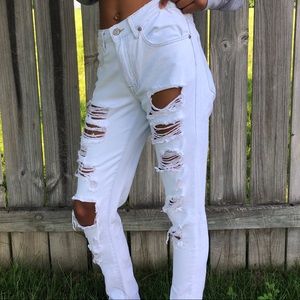 Forever 21 light wash destressed jeans